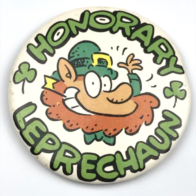 Honorary Leprechaun Vintage Pinback Button Pin St. Patrick’s Day