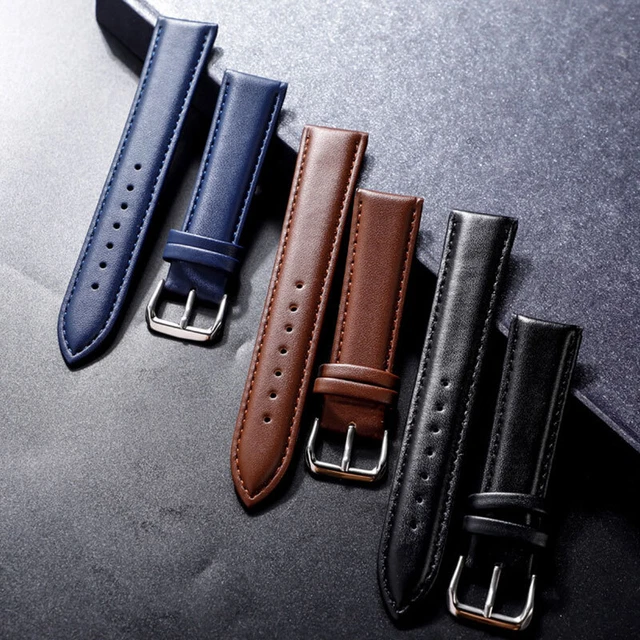 Bracelets De Montres Bracelet De Montre En Cuir Véritable 12/14/16/18/19/20/ 》