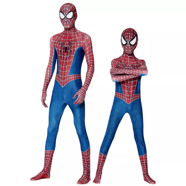 Adult Kids Raimi Spiderman Costume Boys Halloween Book Week Cosplay Jumpsuit 2