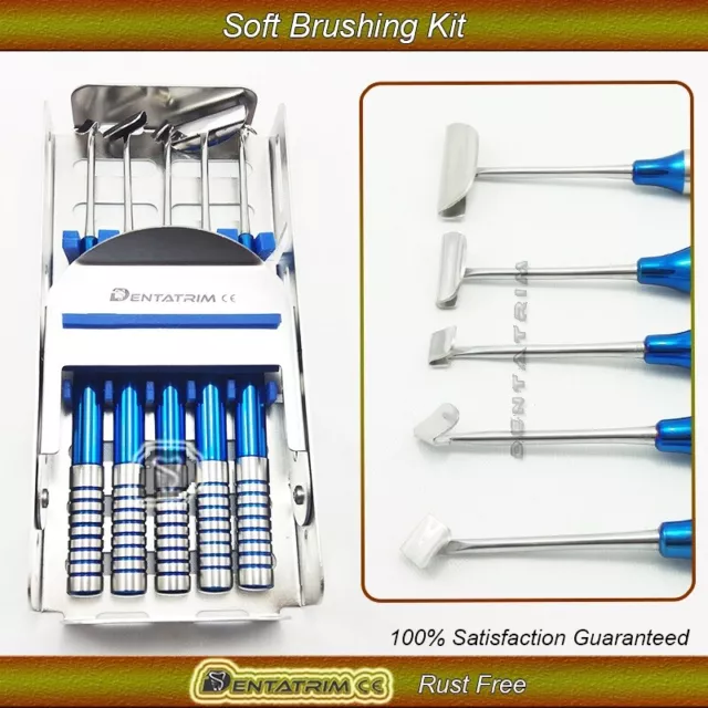 Dental Soft Brushing Kit 5 Pcs Implant Surgery Instrument With Free Cassette CE