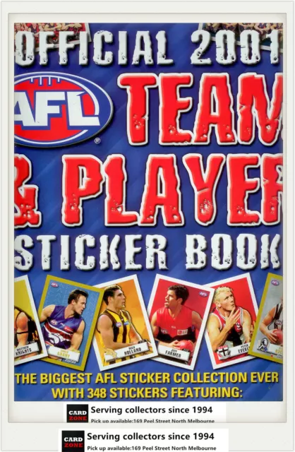 *2001 ESP AFL Team And Players Stickers Base Full Set (348) Inc Album