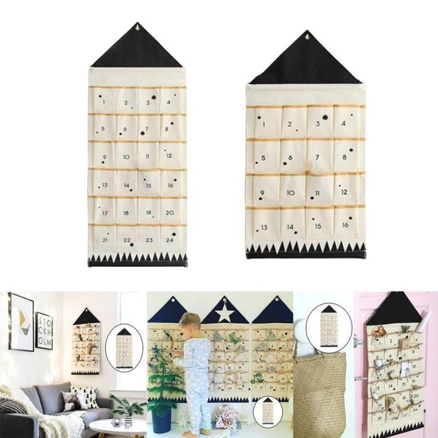 LARGE HANGING POCKET Fillable Advent Calendar for Christmas Holiday