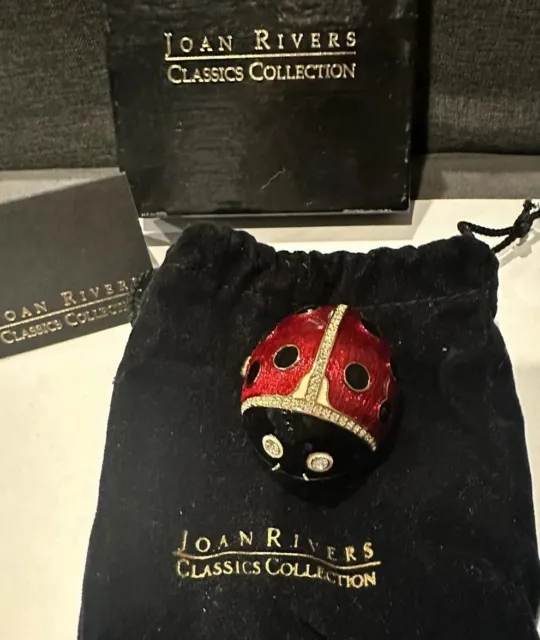 Joan Rivers Trinket Box Classics  Collection, Lady Bug Enamel & Crystal Vintage