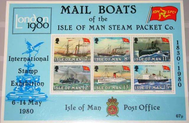 GB ISLE of MAN 1980 Block 3 S/S 173a Steam Packet Co. Steam Ships Schiffe MNH