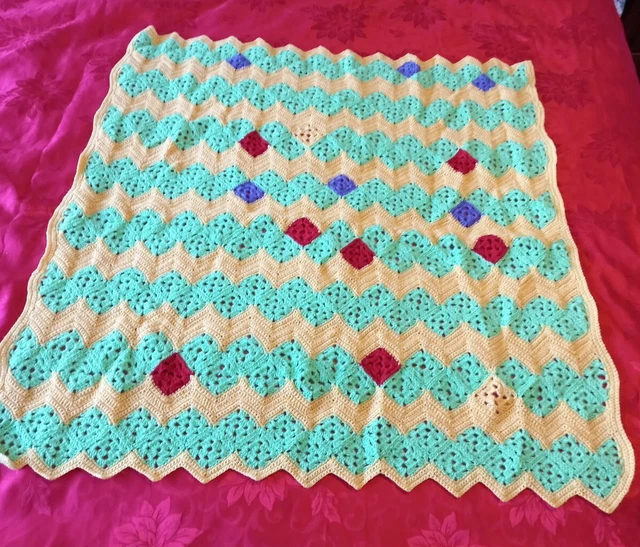 😇 New Crochet Handmade Blanket Throw rug Baby wool knee older person Home 92*87