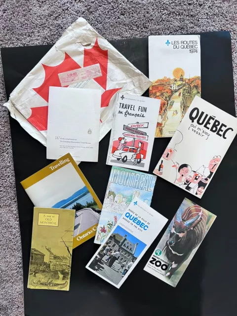 7 VTG Canadian Travel Brochures and Maps Ontario Quebec Montreal  EPHEMERA 70’s