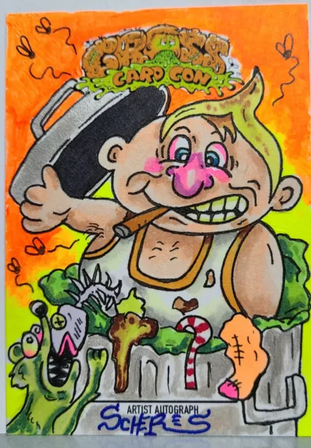 Gross Card Con Original GARBAGE PAIL KIDS SKETCH CARD  Scheres