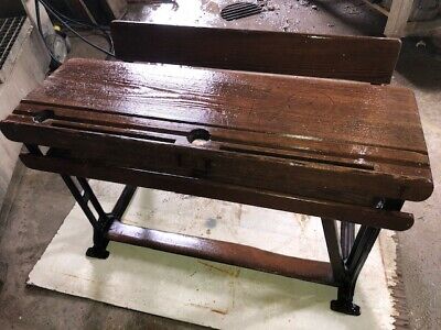 Victorian School desk table with bench seat 2ft x 3ft x 2ft tall 3