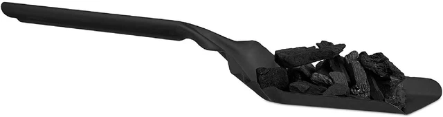Relaxdays Pelle à cendres à charbon de cheminée 49 cm en acier four poêle, noir