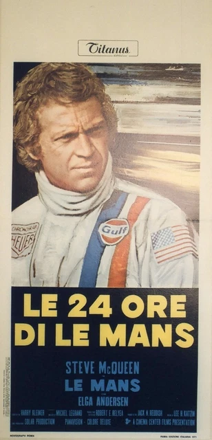 "LE MANS (LE 24 ORE DI LE MANS)" Affiche italienne entoilée  (Steve McQUEEN)