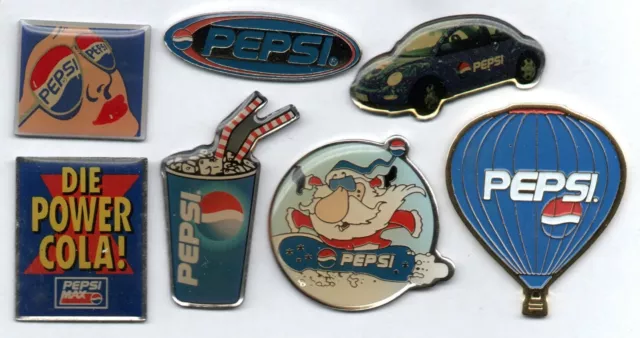 🛒Pin-Konvolut 7 PEPSI Cola Getränke Pins Weihnachtsmann auf Snowboard Ballon🥤