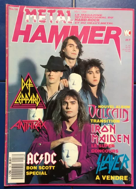 Metal Hammer Magazine N° 16 Vulcain Iron Maiden Def Leppard Slayer Ac Dc 1990