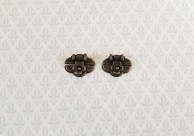 Dollhouse Miniature Trunk Lock Antique Brass Style 1:12 Scale Accessory 2 Sets