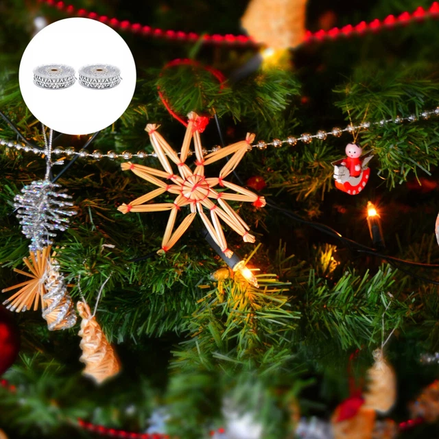 2 Rollen 10 Meter Weihnachten Schneeflocke Band Geschenk Verpackung Band