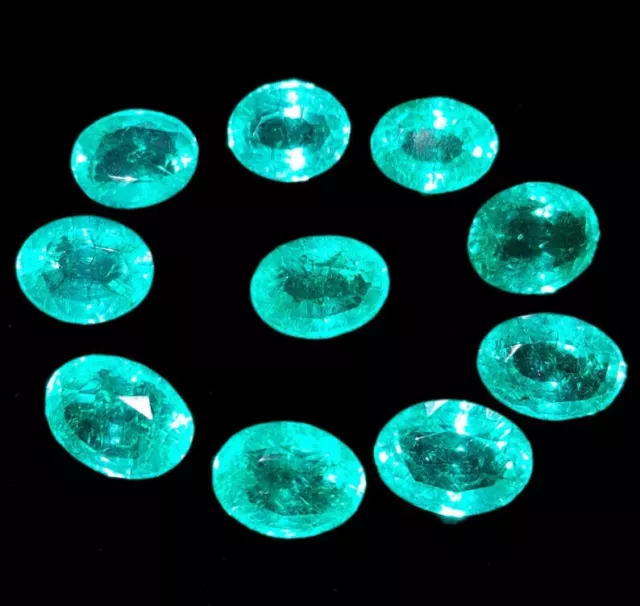 Color verde Esmeralda Formas de corte ovalado 10 piezas Lote de piedras... 2
