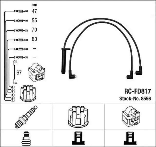 Ignition Widerstandszündleitung NGK pour Ford Sierra II