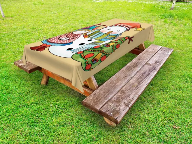 Christmas Season Outdoor Picnic Tablecloth in 3 Sizes Washable Waterproof