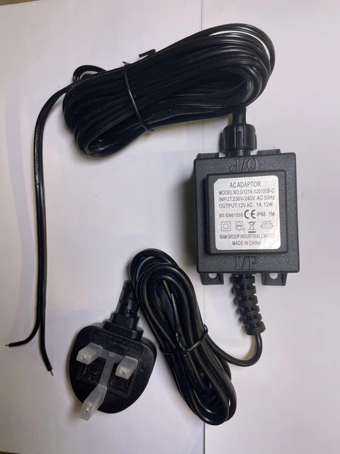 UK Replacement AC Adaptor SEC 12V 830mA Max 10VA Model YH12A0830BS Transformer E - Foto 5