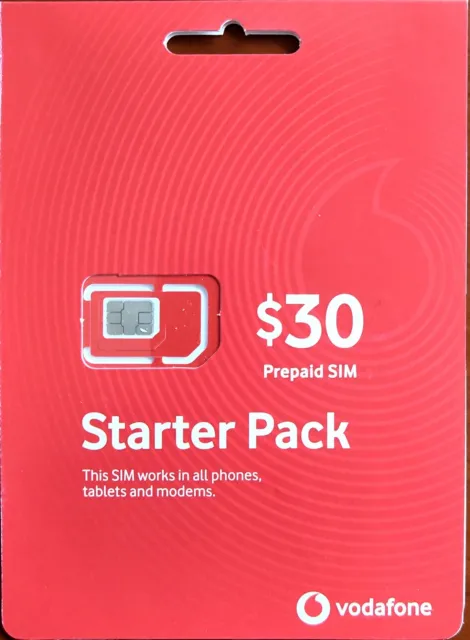 Vodafone $30 Prepaid SIM Card 40GB Data Unlimited Calls Free Shipping