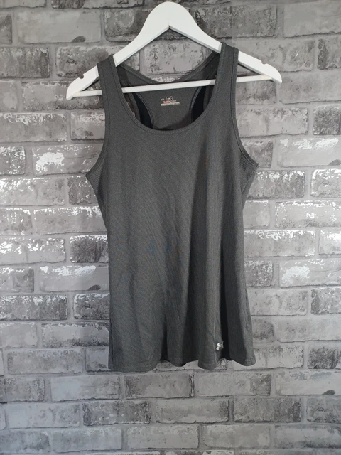 Gilet senza maniche logo Under Armour grigio ingranaggio termico sport corsa media donna