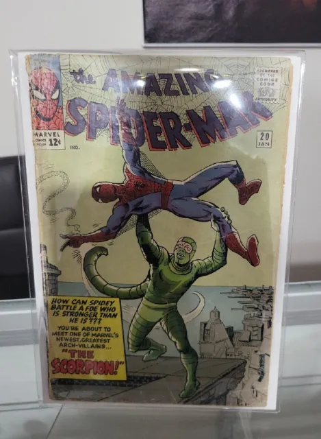 The Amazing Spiderman 20 1965 🔑 1st App Scorpion Marvel-  🔥🔑  Missing Centerf