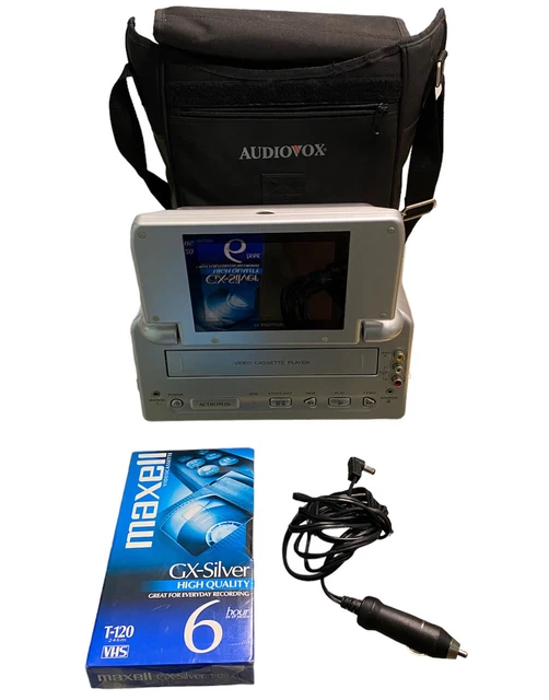 Audiovox VBP2000 Portable VCR VHS Player 5" LCD w/ Bag  And 12v Cord EXCELLENT!
