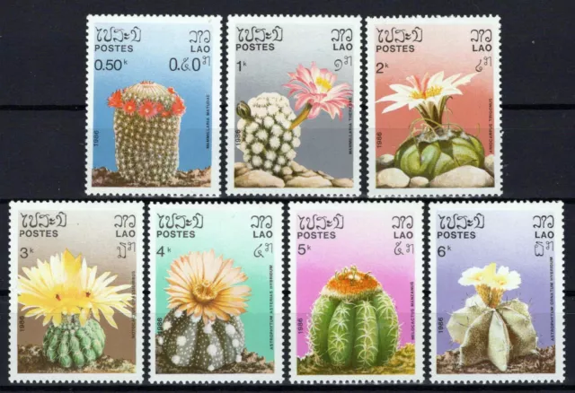 Laos 745-751 MNH Cacti Flowers Plants Nature ZAYIX 0224S0246M