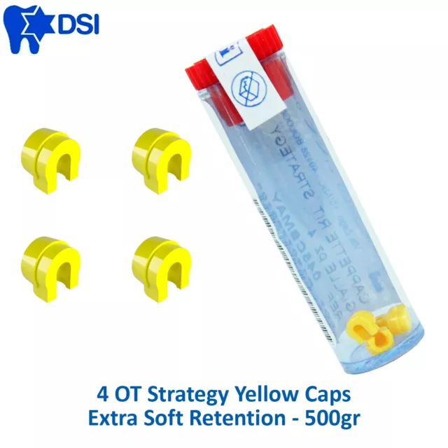 DSI Dental Implant 4 OT Strategy Attachment Yellow Silicone Inserts Caps