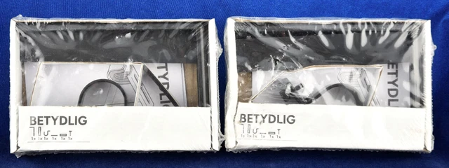 ⬛NEW~IKEA BETYDLIG Wall/Ceiling Curtain Pole Bracket Black 602.172.28 LOT of 2