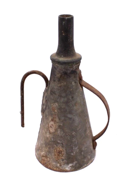 Antique metal torch lamp oil unmarked