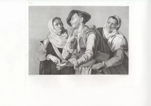 LE GITANE, by MANFREDI, large engraving, Palazzo Pitti, 1842 2