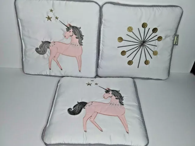 Sweet Jojo Unicorn Plush Wall Art PinkGrayGold New