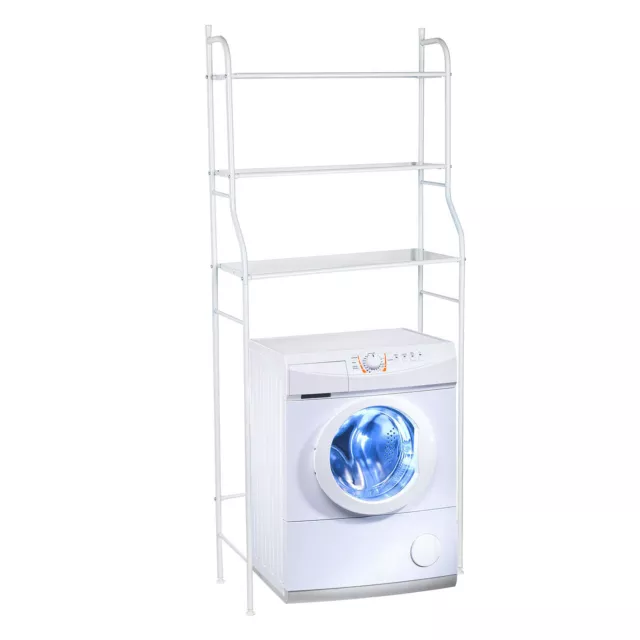 Estantería de lavadora con 3 estantes - 155 x 68 cm - Baño nichos superestructura soporte estantería