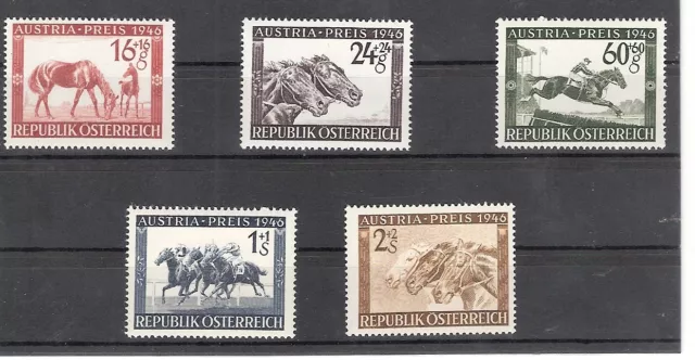 Ö 1946 Austria Preis - Pferderennen Postfrisch ** MNH ANK 793 - 797