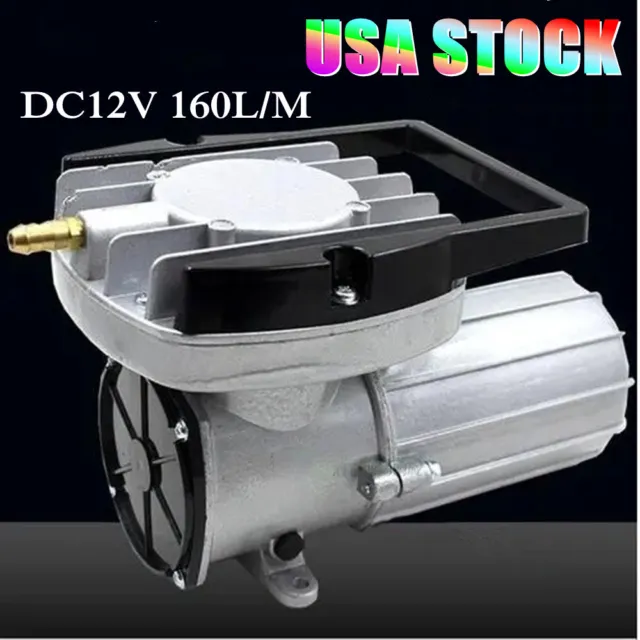 160L/M Aerator Membrane Air Compressor Pump DC12V BOYU Aquarium Pond Hydroponics