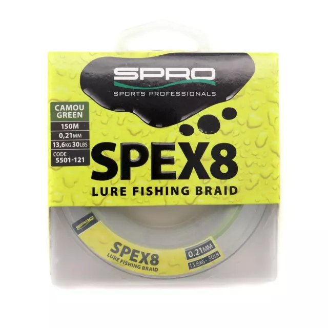 Spro SPEX8 Braid 150m | 8-fach geflochtene Schnur | Angelschnur Spinnfischen NEU