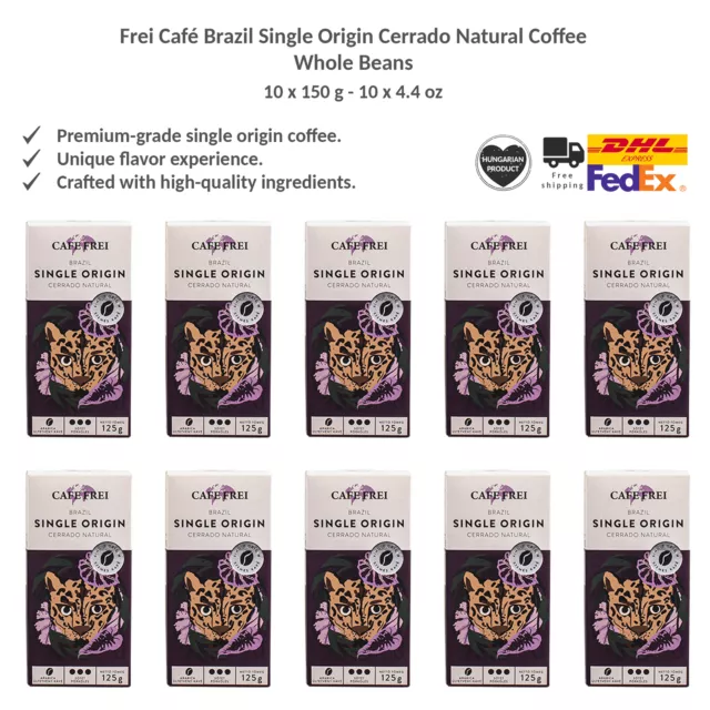 Cafe Frei Roasted Arabica Coffee Beans Brazil Single Origin Cerrado 250g x 10