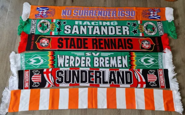 Football Scarves Bundle Ulster,  Santander, Werder Bremen, Sunderland