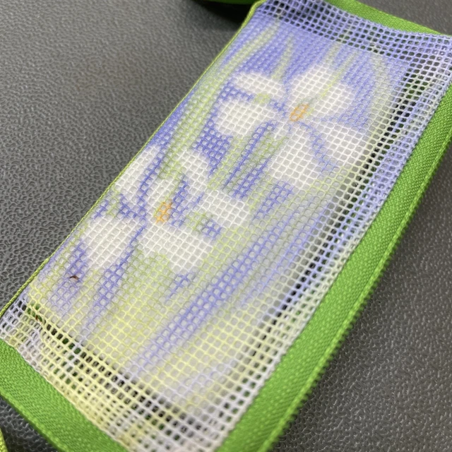 VINTAGE NEEDLEPOINT STITCH and Zip & Snips Mini Zip Pouch Keyring