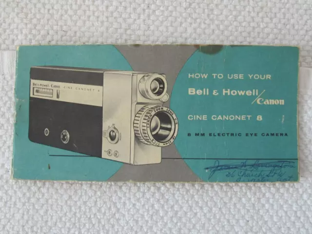 Canon Cine Canonet 8 Camera 8mm Eye Instructions Manual Pamphlet | Bell & Howell