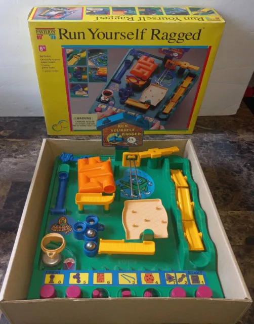 Vintage 1992 Run Yourself Ragged Marble Toy Board Game Pavilion 99% Complete
