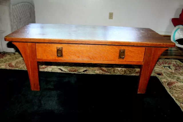 Antique Original Limbert Coffee Table Side Quartersawn Oak Tiger Arts & Crafts