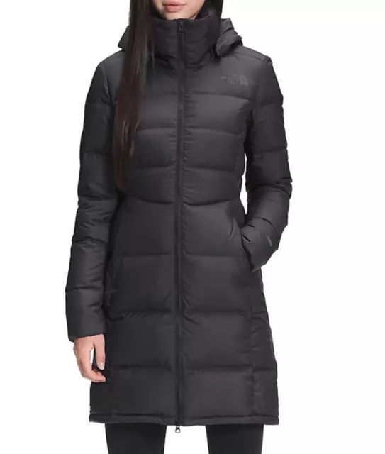 the north face womens metropolis parka jacket hooded black slim fit