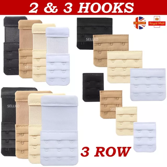 Bra Extender 2 3 Hooks Elastic Extension 4 Colours Bra Strap Strapless Underwear