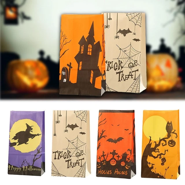 Douche de bébé Boîte à bonbons Halloween Sacs en papier kraft Poche cadeau