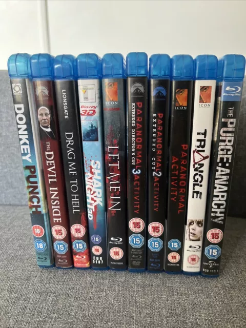 Blu Ray Bundle 10x Horror Films - Paranormal Activity Trilogy + More