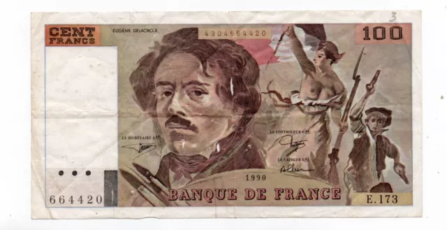 FR2-France-100 francs 1990-E173-voir état