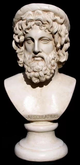 Sculpture Statue Ornament Home Decor Figurine Greek Bust Aesculapius Medicine