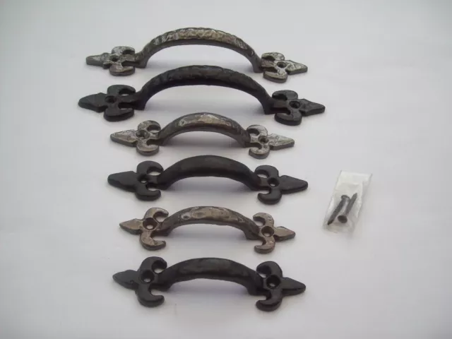 Wrought Cast Iron Kitchen Cabinet Door Cupboard Drawer Country Pull Handles