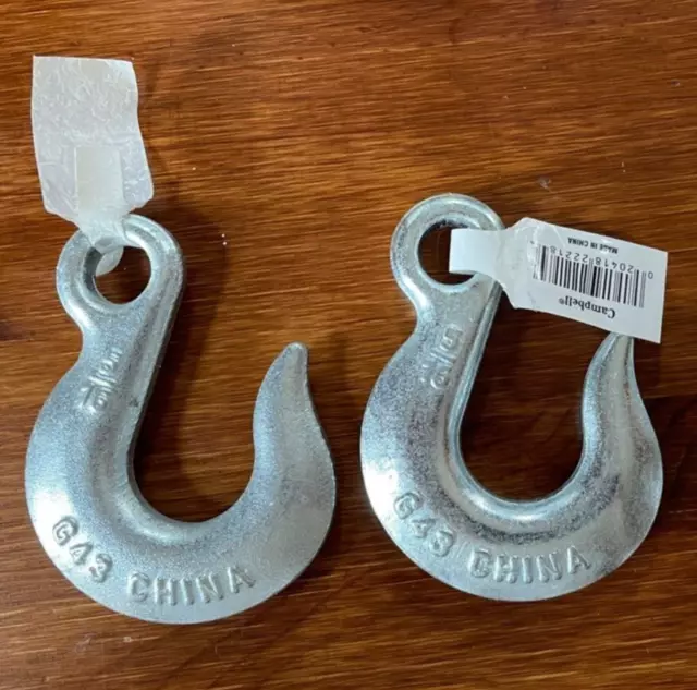 Chain Slip Hook 5/16" Campbell T9101524  Zinc Plate WLL 1769 Lb ~LOT of 2